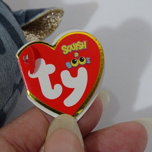 Ty Squish A Boos Kiki Plush Cat Mini Toy Gray Striped For Ages 3 & Up 2022 3" - Picture 4 of 9